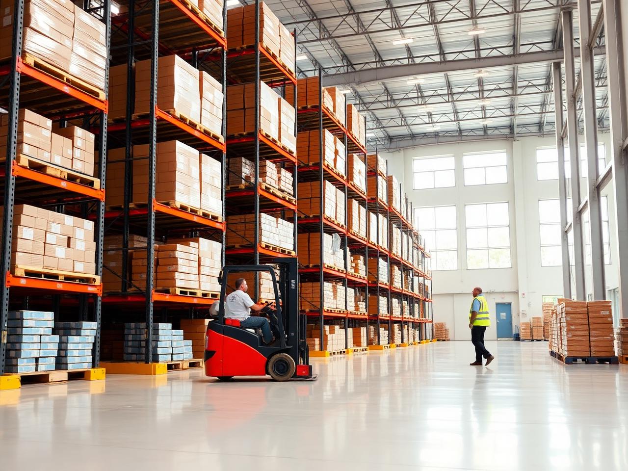 Galaxy Trading distribution warehouse with palletised export cargo